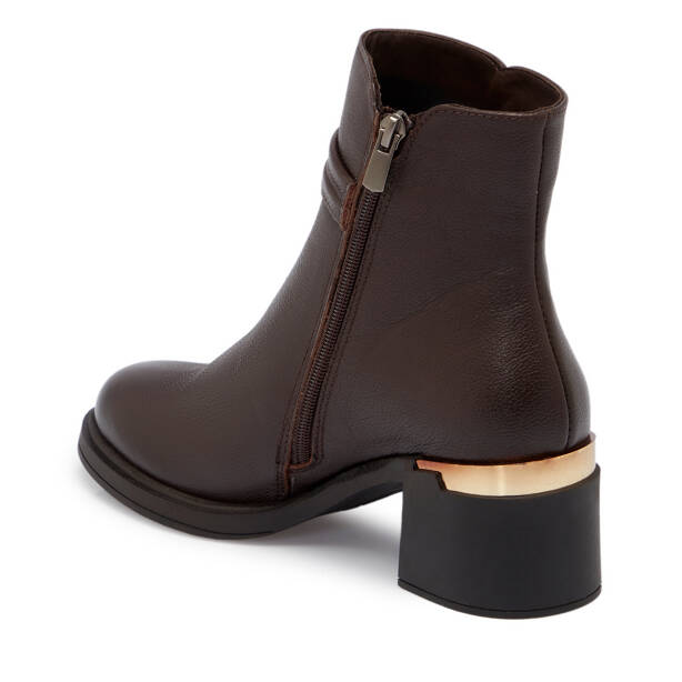 Kahverengi Deri Kadın Bot - K25K1BT68223-A24 - 2