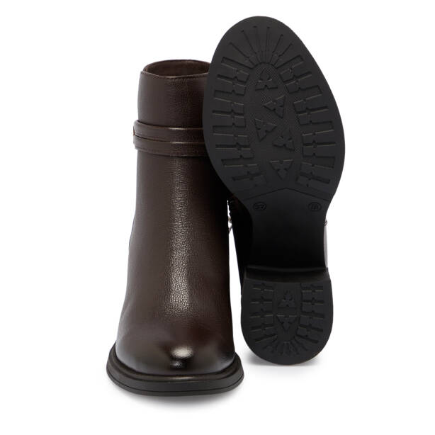 Kahverengi Deri Kadın Bot - K25K1BT68223-A24 - 4