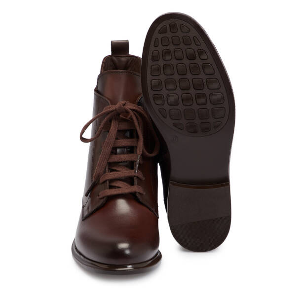 Kahverengi Deri Kadın Bot - K25K1BT68232-A24 - 4