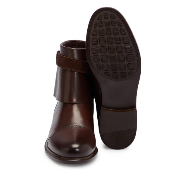 Kahverengi Deri Kadın Bot - K25K1BT68233-A24 - 4