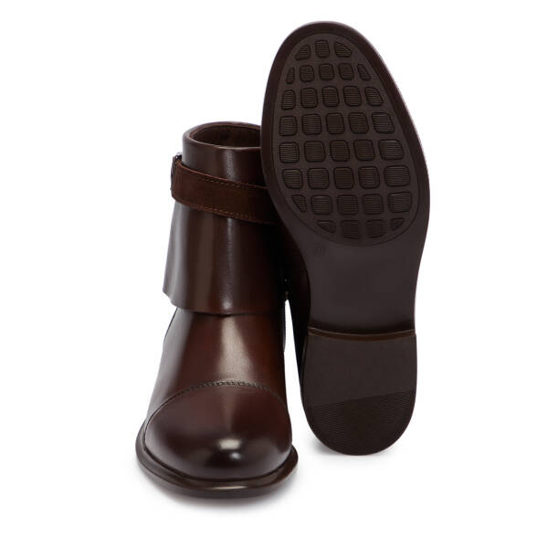 Kahverengi Deri Kadın Bot - K25K1BT68233-A24 - 4