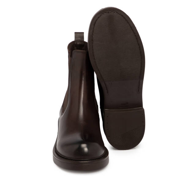 Kahverengi Deri Kadın Bot - K25K1BT68235-A24 - 4