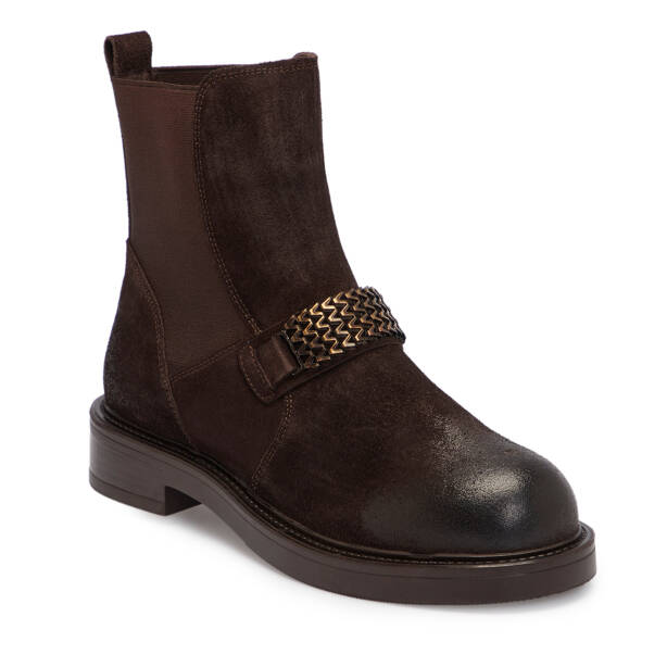 Kahverengi Deri Kadın Bot - K25K1BT68236-B85 