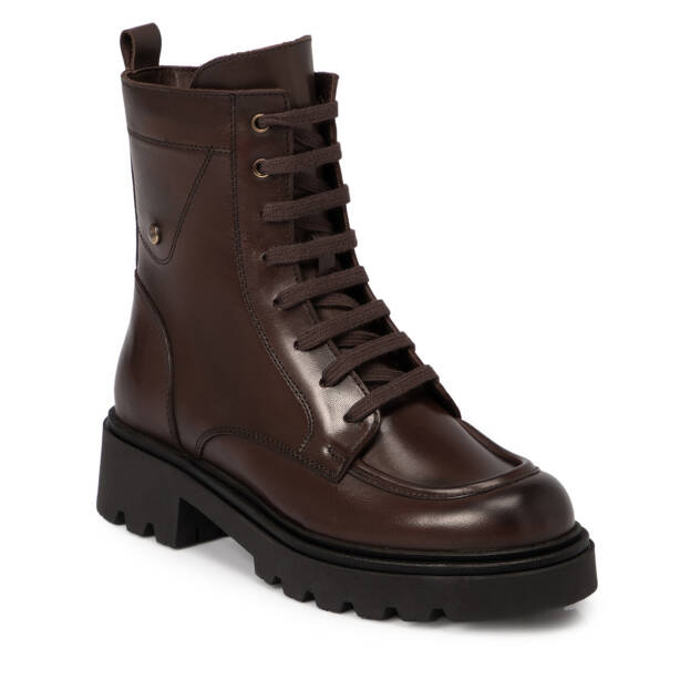 Kahverengi Deri Kadın Bot - K25K1BT68238-A24 - 1