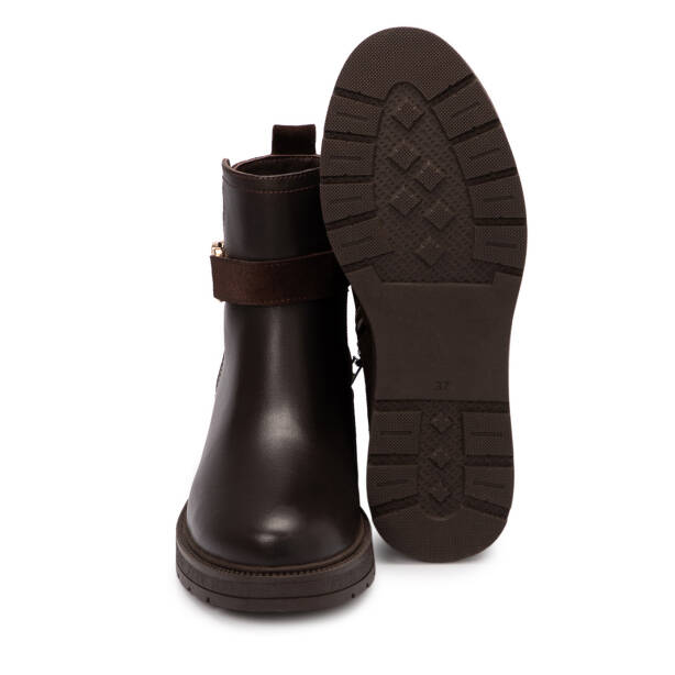 Kahverengi Deri Kadın Bot - K25K1BT68249-A24 - 4