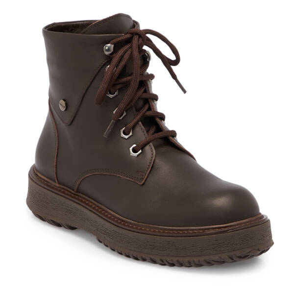 Kahverengi Deri Kadın Bot - K25K1BT68250-A24 - 1