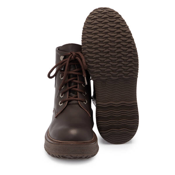 Kahverengi Deri Kadın Bot - K25K1BT68250-A24 - 4