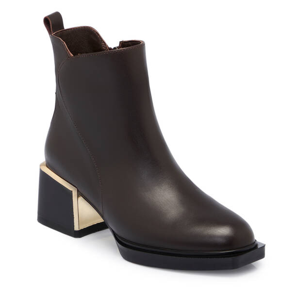 Kahverengi Deri Kadın Bot - K25K1BT68252-A24 - 1