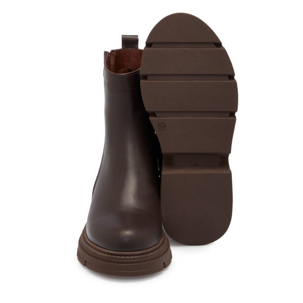 Kahverengi Deri Kadın Bot - K25K1BT68253-A24 - Tergan