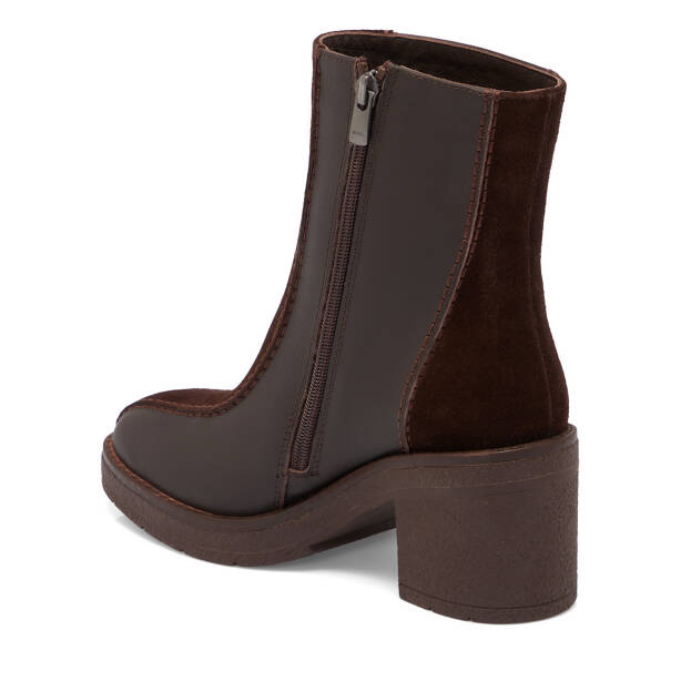 Kahverengi Deri Kadın Bot - K25K1BT68254-F56 - 2