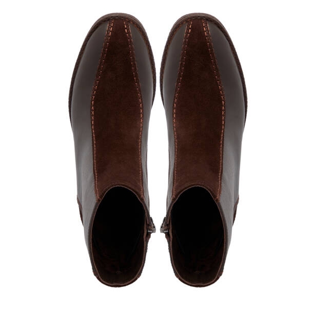 Kahverengi Deri Kadın Bot - K25K1BT68254-F56 - 5