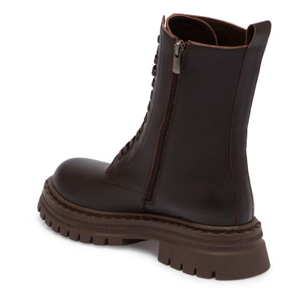 Kahverengi Deri Kadın Bot - K25K1BT68255-A24 - 2