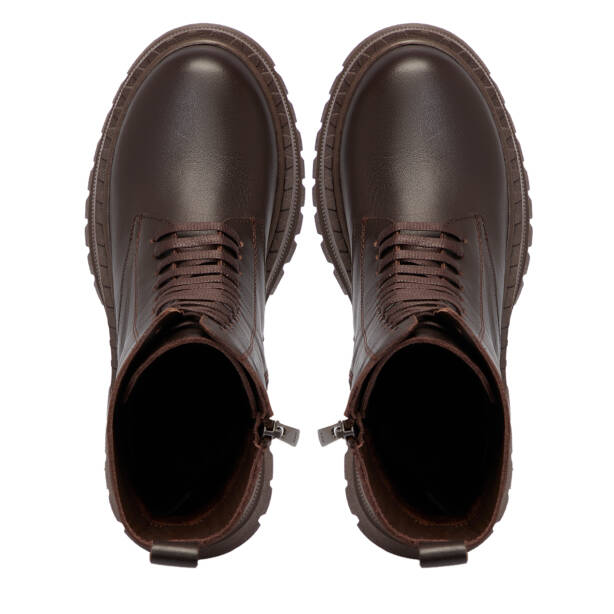 Kahverengi Deri Kadın Bot - K25K1BT68255-A24 - 5