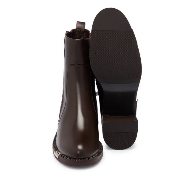 Kahverengi Deri Kadın Bot - K25K1BT68264-A24 - 4