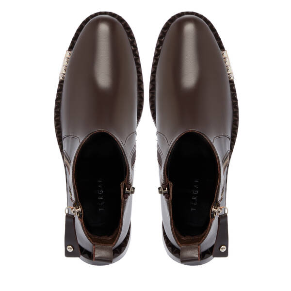 Kahverengi Deri Kadın Bot - K25K1BT68264-A24 - 5