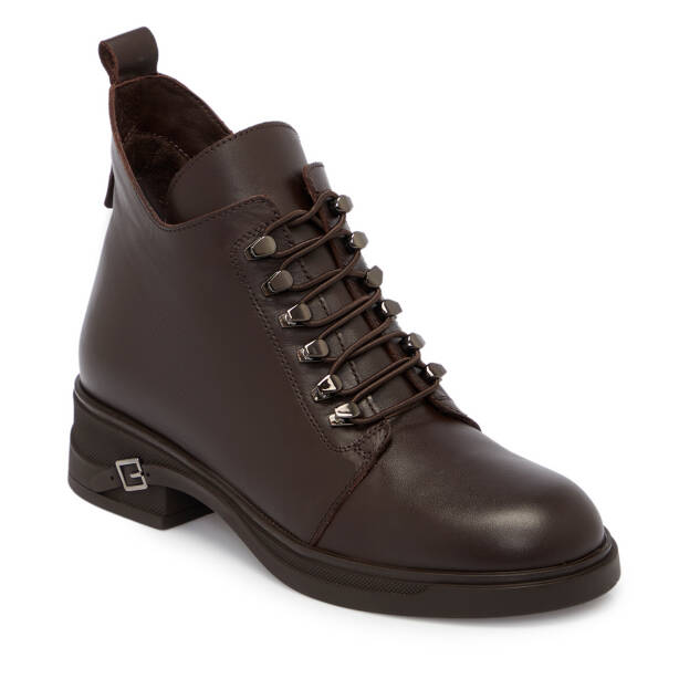 Kahverengi Deri Kadın Bot - K25K1BT68267-A24 - 1