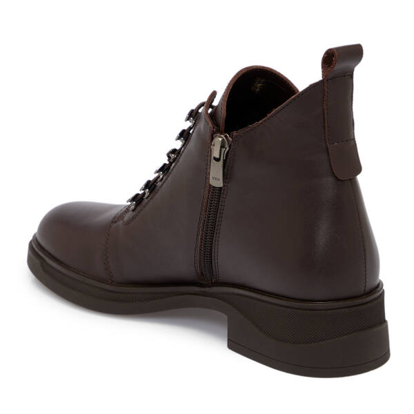 Kahverengi Deri Kadın Bot - K25K1BT68267-A24 - 2