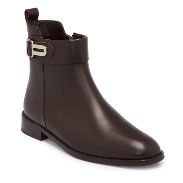 Kahverengi Deri Kadın Bot - K25K1BT68275-A24 - 1