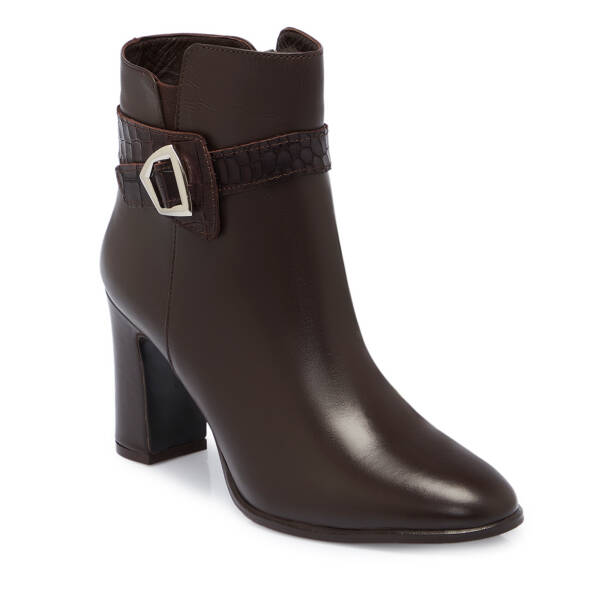 Kahverengi Deri Kadın Bot - K25K1BT68277-A24 - 1