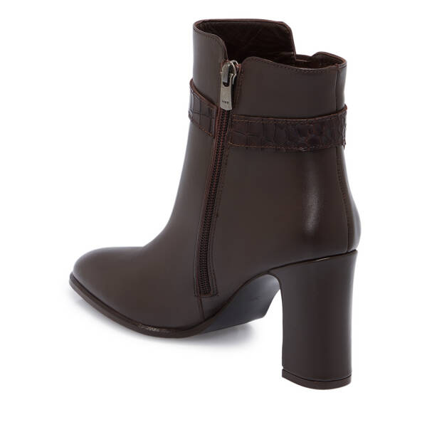 Kahverengi Deri Kadın Bot - K25K1BT68277-A24 - 2