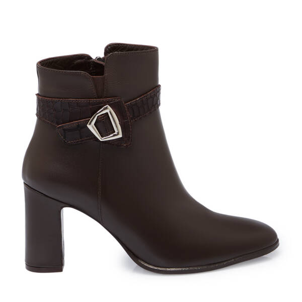 Kahverengi Deri Kadın Bot - K25K1BT68277-A24 - 3