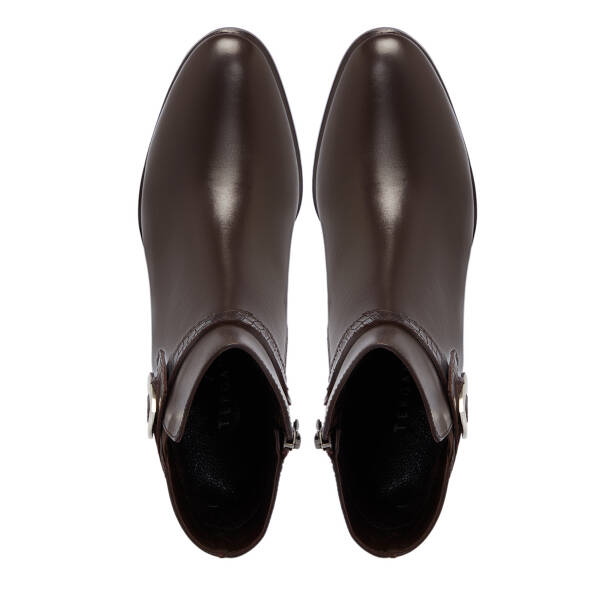 Kahverengi Deri Kadın Bot - K25K1BT68277-A24 - 5