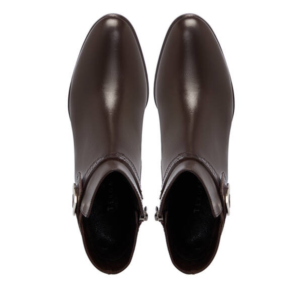 Kahverengi Deri Kadın Bot - K25K1BT68277-A24 - 5