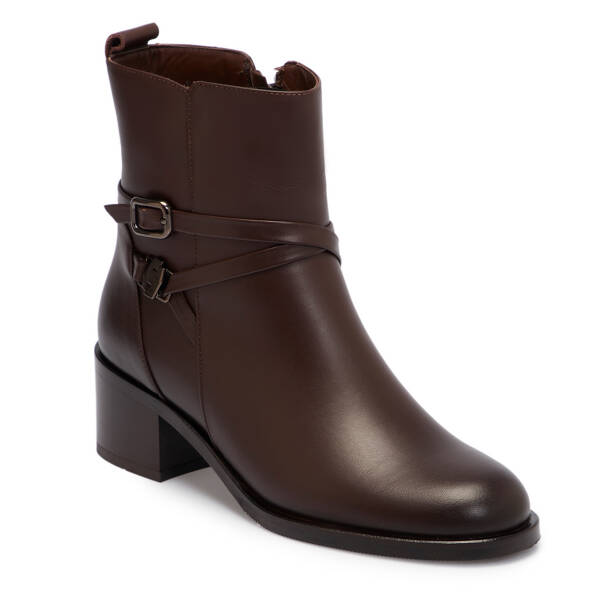 Kahverengi Deri Kadın Bot - K25K1BT68279-A24 - 1