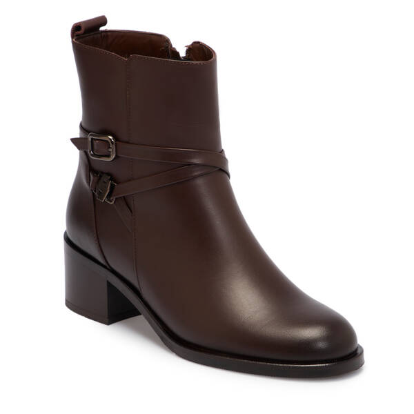 Kahverengi Deri Kadın Bot - K25K1BT68279-A24 - 1