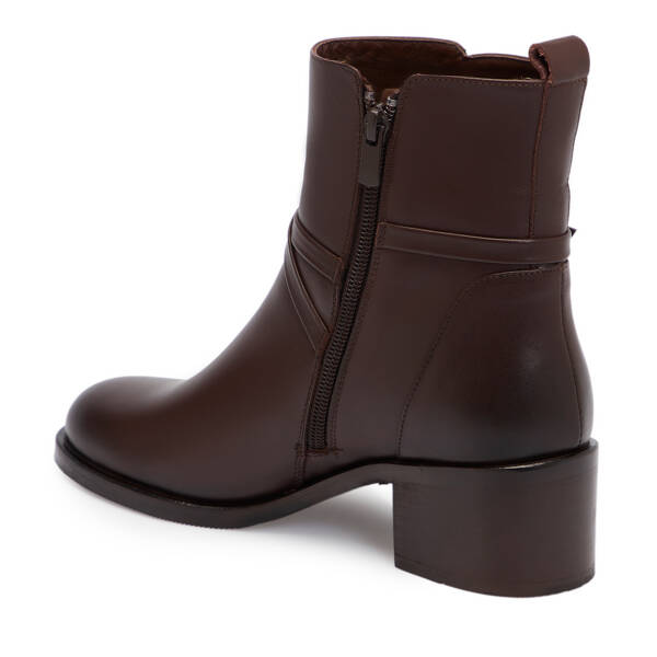 Kahverengi Deri Kadın Bot - K25K1BT68279-A24 - 2