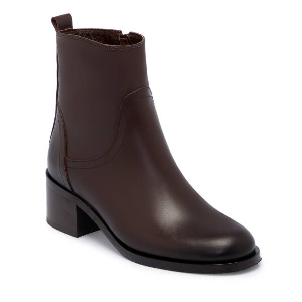 Kahverengi Deri Kadın Bot - K25K1BT68281-A24 - 1