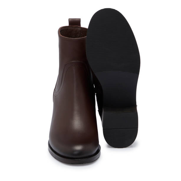 Kahverengi Deri Kadın Bot - K25K1BT68281-A24 - 4