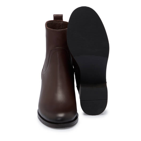 Kahverengi Deri Kadın Bot - K25K1BT68281-A24 - 4