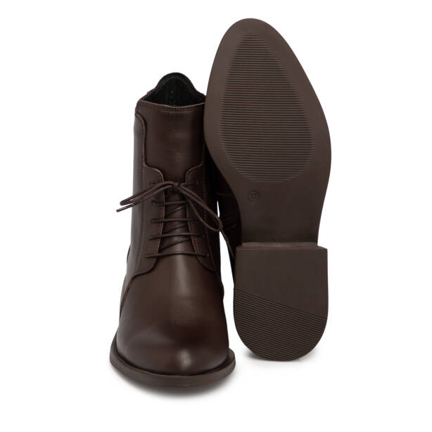 Kahverengi Deri Kadın Bot - K25K1BT68292-A24 - 4