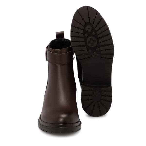 Kahverengi Deri Kadın Bot - K25K1BT68306-A24 - 4