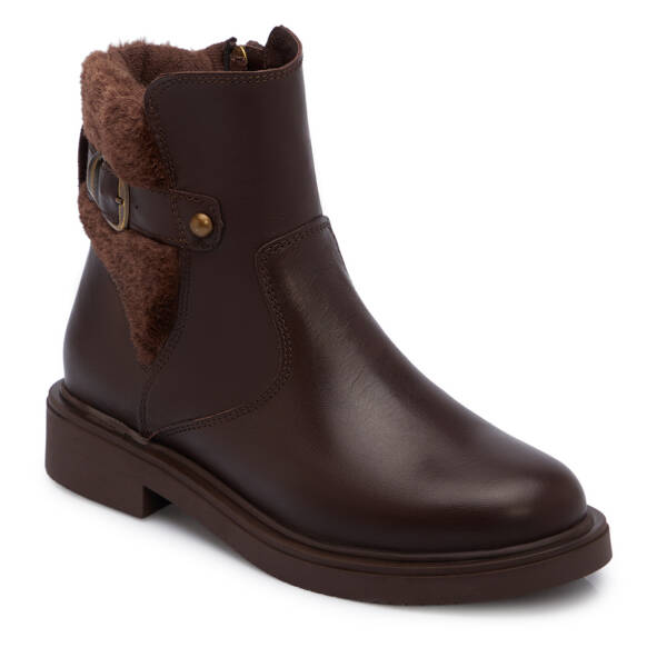 Kahverengi Hakiki Deri Kadın Bot - K25K1BT68310-A24 - 2