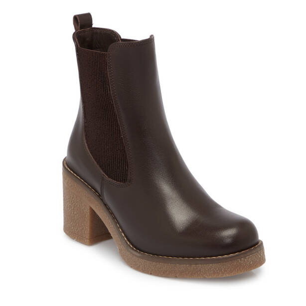 Kahverengi Deri Kadın Bot - K25K1BT68318-A24 - 1