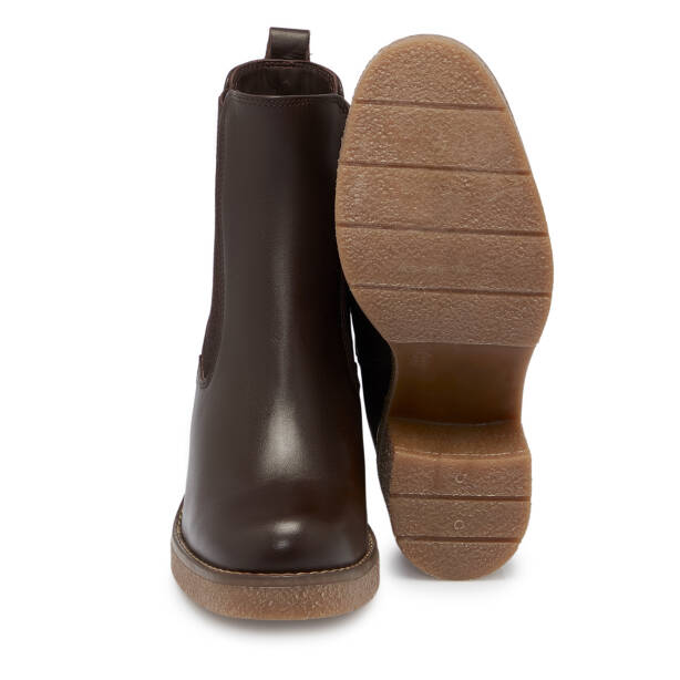 Kahverengi Deri Kadın Bot - K25K1BT68318-A24 - 4