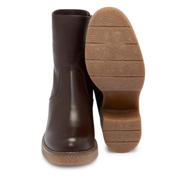 Kahverengi Deri Kadın Bot - K25K1BT68319-A24 - 4