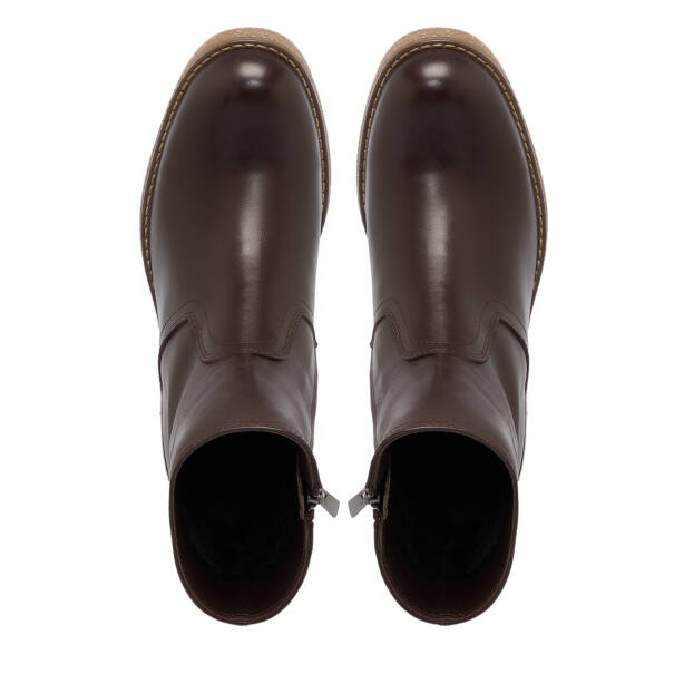 Kahverengi Deri Kadın Bot - K25K1BT68319-A24 - 5