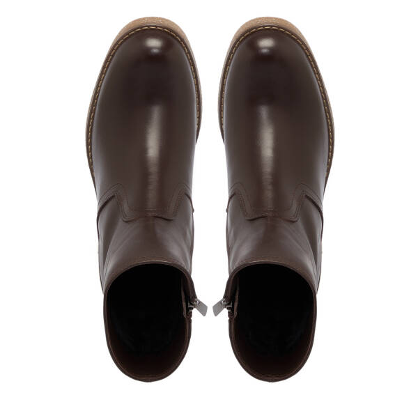 Kahverengi Deri Kadın Bot - K25K1BT68319-A24 - 5