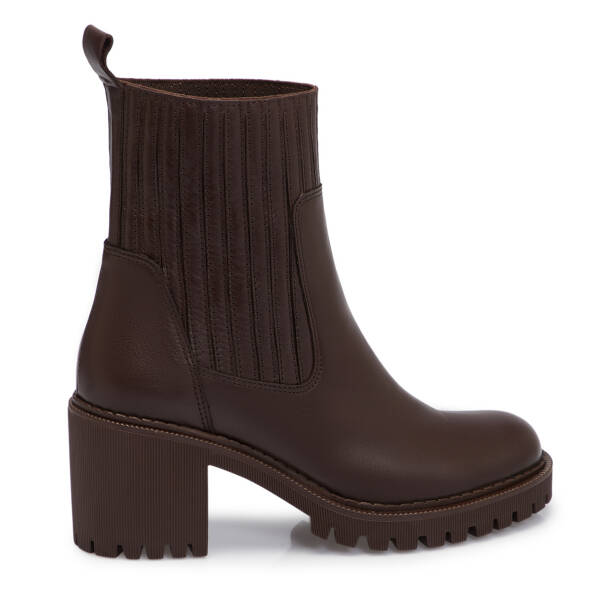 Kahverengi Deri Kadın Bot - K25K1BT68326-A24 - 3