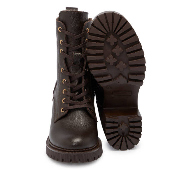 Kahverengi Deri Kadın Bot - K25K1BT68327-A42 - 4