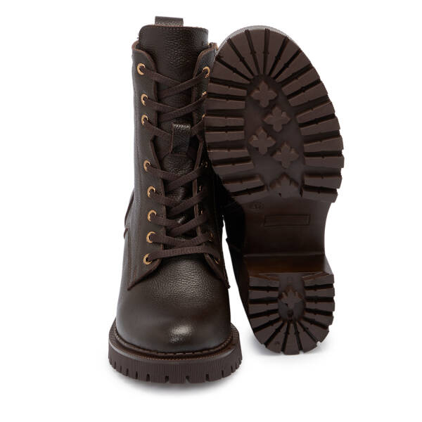 Kahverengi Deri Kadın Bot - K25K1BT68327-A42 - 4