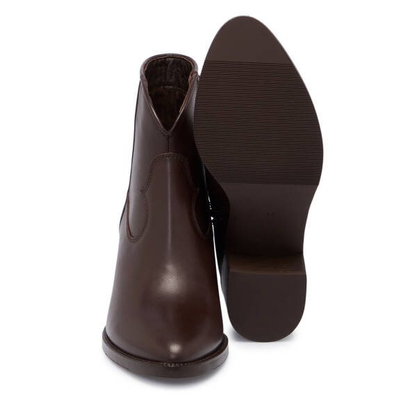 Kahverengi Deri Kadın Bot - K25K1BT68344-A24 - 4