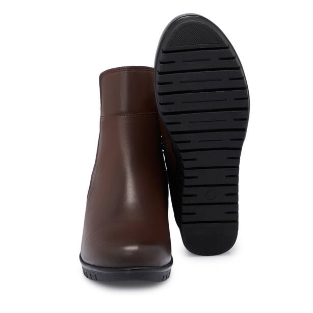 Kahverengi Deri Kadın Bot - K25K1BT68351-A24 - 4