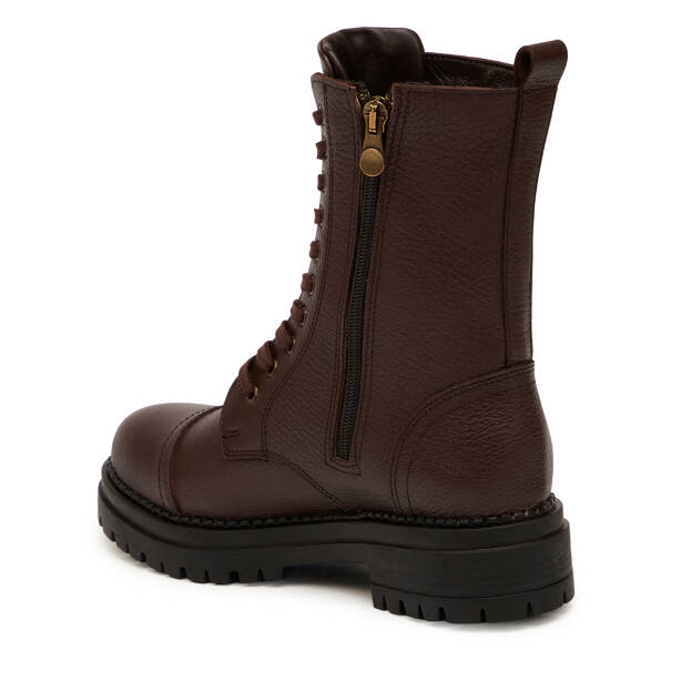 Kahverengi Hakiki Deri Kadın Bot - K25K1BT68533-A42 - Tergan