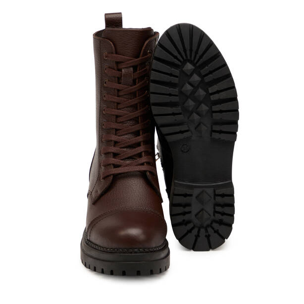 Kahverengi Hakiki Deri Kadın Bot - K25K1BT68533-A42 - Tergan