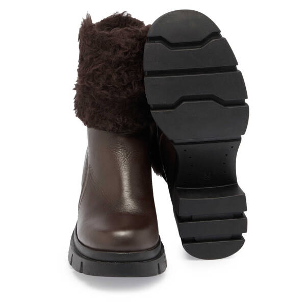 Kahverengi Deri Kadın Casual Bot - K23K1BT66856-A24 - 4