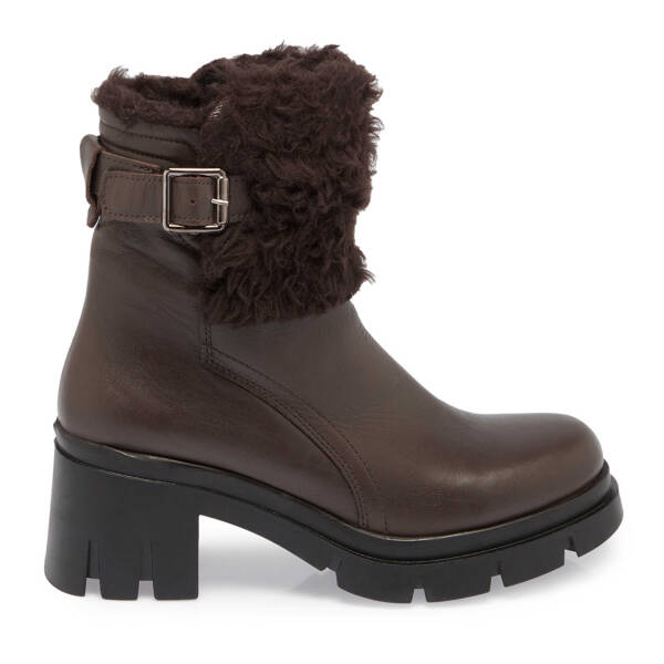 Kahverengi Deri Kadın Casual Bot - K23K1BT66856-A24 - 3